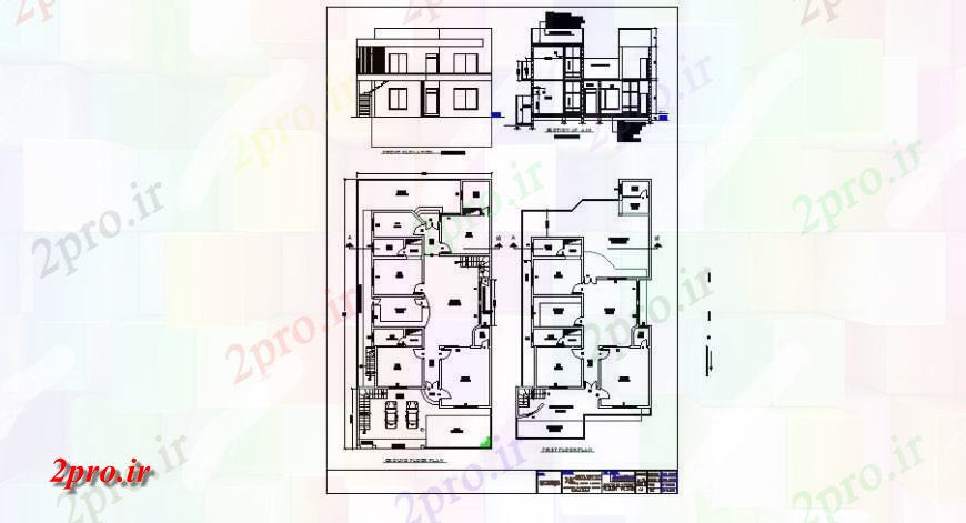 دانلود نقشه مسکونی ، ویلایی ، آپارتمان خانه نما، بخش، طبقه و خودکار 13 در 25 متر (کد117653)