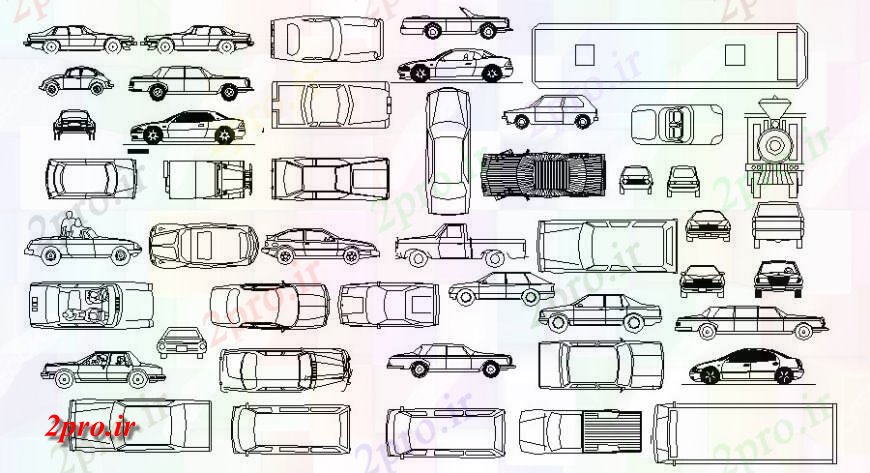 دانلود نقشه بلوک های حمل و نقل واحد خودرو جزئیات طراحی در  اتوکد (کد117675)
