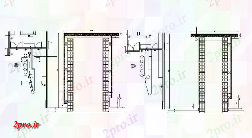 دانلود نقشه جزئیات طراحی در و پنجره  طرحی ها و طراحی های  درب  دو بعدی   (کد117690)