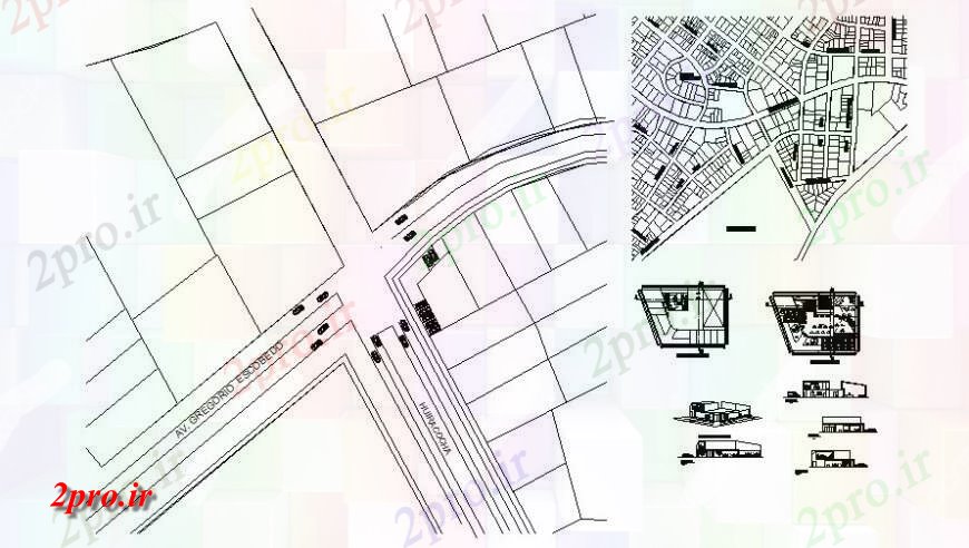 دانلود نقشه جزئیات ساخت و ساز جاده دایره شبکه جزئیات 15 در 23 متر (کد117697)