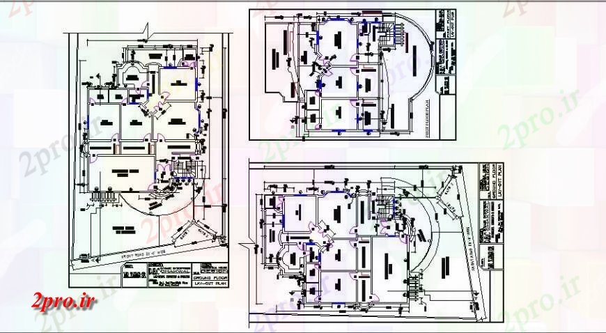 دانلود نقشه مسکونی  ، ویلایی ، آپارتمان  جزئیات توزیع طرحی طبقه ویلا مسکونی (کد117699)