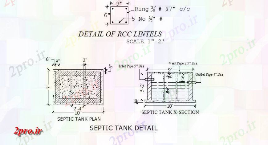 دانلود نقشه جزئیات لوله کشی سپتیک تانک بخش، برنامه ریزی و ساختار ستون  (کد117701)