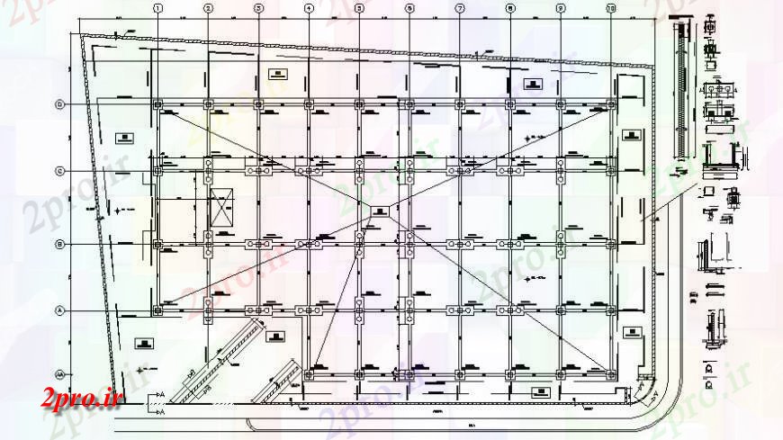 دانلود نقشه جزئیات ساخت و ساز ستون طرحی نصب و راه اندازی ساختار  (کد117750)