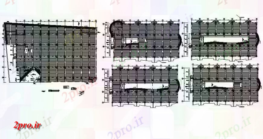 دانلود نقشه جزئیات ساخت و ساز سقف ساختار دو بعدی   جزئیات  (کد117751)