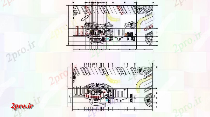 دانلود نقشه ساختمان دولتی ، سازمانی جزئیات طرحی طبقه طراحی توزیع اتوبوس ترمینال طراحی جزئیات 15 در 30 متر (کد117769)