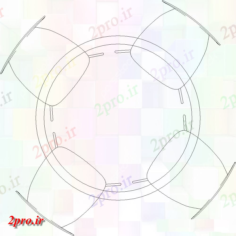 دانلود نقشه بلوک ، آرام ، نماد  از 4 نفره مبلمان میز بلوک   (کد117788)