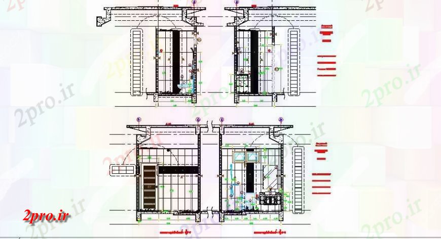 دانلود نقشه حمام مستر توالت تمام بخش طرفه، برنامه ریزی و طراحی نصب و راه اندازی بهداشتی جزئیات 9 در 40 متر (کد117846)