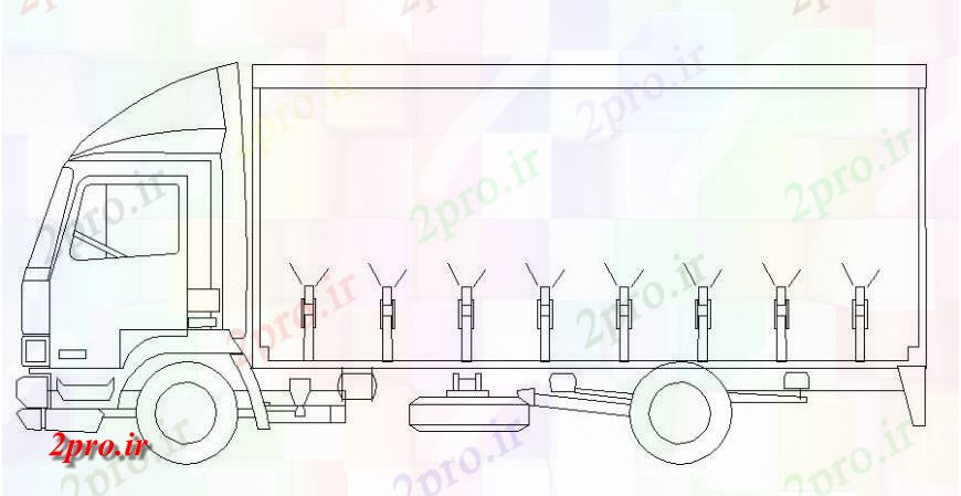 دانلود نقشه بلوک وسایل نقلیه  بلوک کامیون (کد117918)