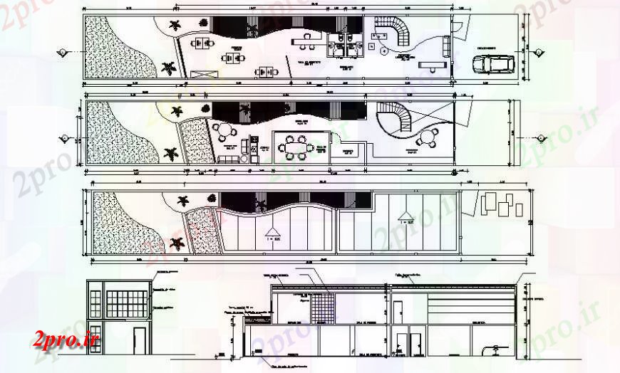 دانلود نقشه ساختمان اداری - تجاری - صنعتی ساختمان اداری جزئیات طراحی در اتوکد 6 در 34zip متر (کد117944)