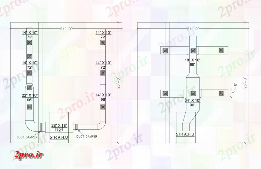 دانلود نقشه طراحی جزئیات ساختار کانال های خنک کننده بخش و ساختار لوله کشی جزئیات برای توالت (کد117954)