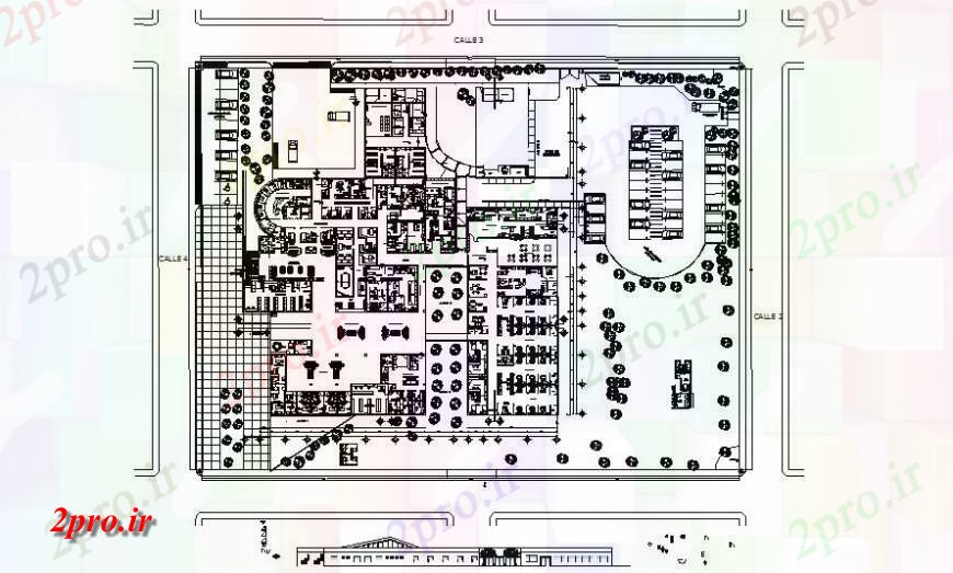 دانلود نقشه ساختمان اداری - تجاری - صنعتی دان تنها طراحی ساختمان تجاری 69 در 81 متر (کد117970)