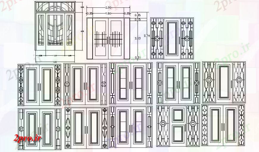 دانلود نقشه جزئیات طراحی در و پنجره  طراحی درب طراحی در  اتوکد دو بعدی  نشان    (کد117982)