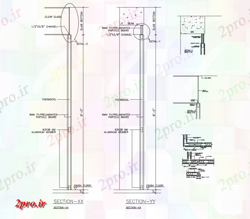 دانلود نقشه جزئیات طراحی در و پنجره  بخش درب آلومینیوم و نصب و راه اندازی طراحی جزئیات  (کد118031)