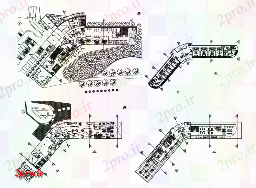 دانلود نقشه مسکونی ، ویلایی ، آپارتمان تجملات توزیع هتل و طراحی های 70 در 122 متر (کد118055)