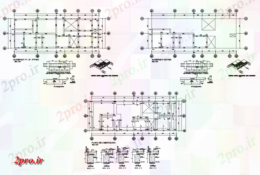 دانلود نقشه طراحی جزئیات ساختار همه طرحی طبقه پایه و اساس، طرحی جلد و ساختار ستون  (کد118089)