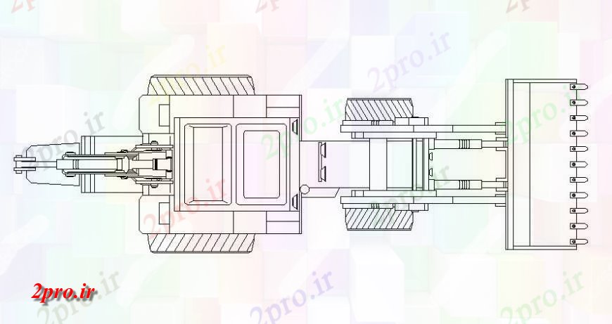 دانلود نقشه بلوک های مکانیکی ماشین آلات بیل تجهیزات ساخت و ساز عمران طراحی (کد118120)