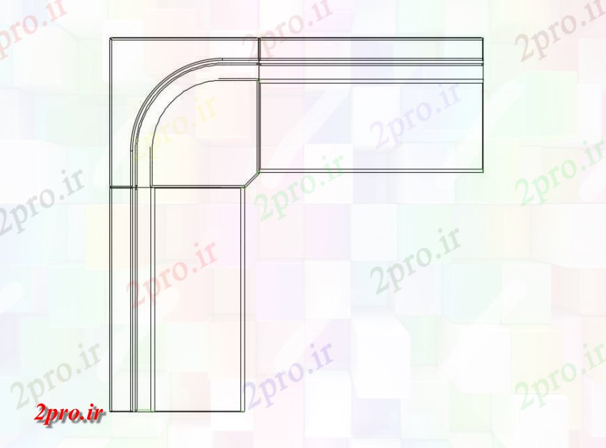 دانلود نقشه میز و صندلی گوشه جدول بالا  نما   (کد118128)