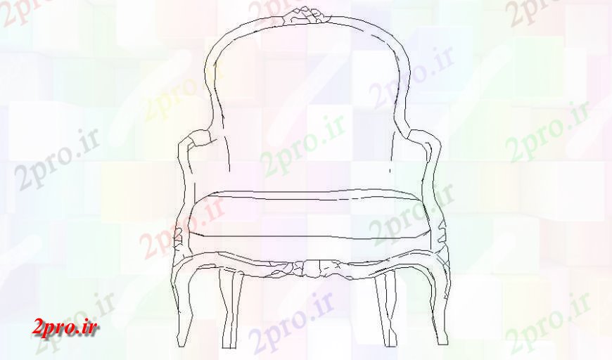 دانلود نقشه میز و صندلی صندلی جزئیات نما  دو بعدی   (کد118148)
