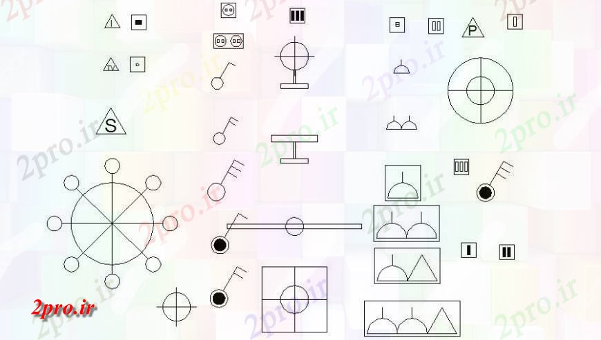 دانلود نقشه بلوک ، آرام ، نماد علامت بلوک جزئیات   در  اتوکد (کد118176)