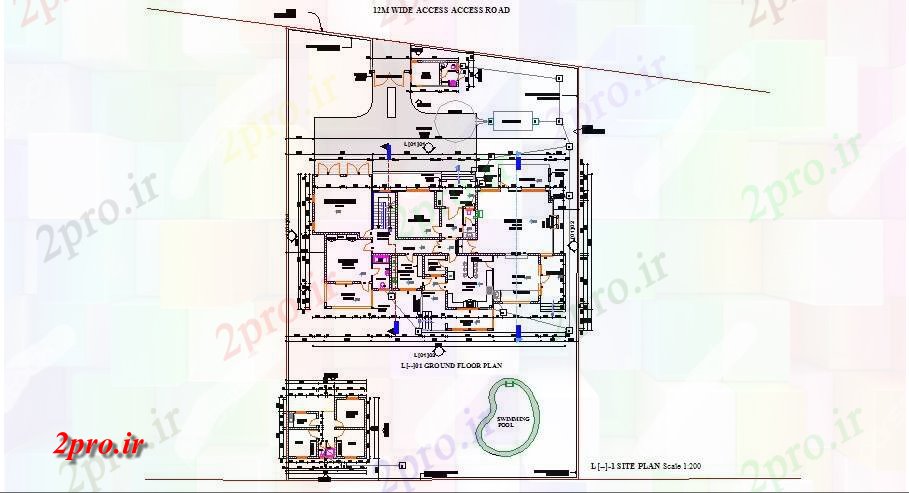 دانلود نقشه باشگاه تجملات خانه باشگاه طرحی توزیع طرحی های 15 در 25 متر (کد118200)