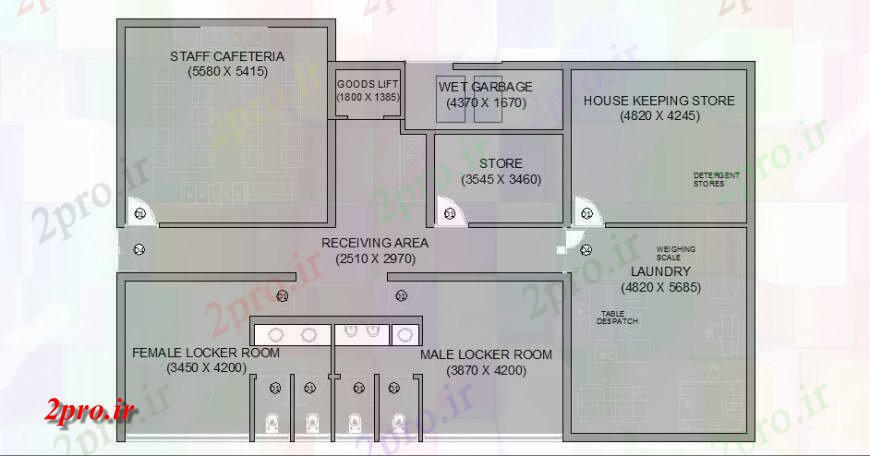 دانلود نقشه حمام مستر باشگاه خانه توالت و تغییر اتاق طرحی های 43 در 86 متر (کد118201)