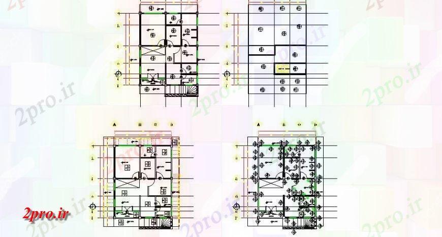 دانلود نقشه طراحی جزئیات ساختار بنیاد طبقه و ساختار طرحی فریم جزئیات بیمارستان 8 در 11 متر (کد118221)