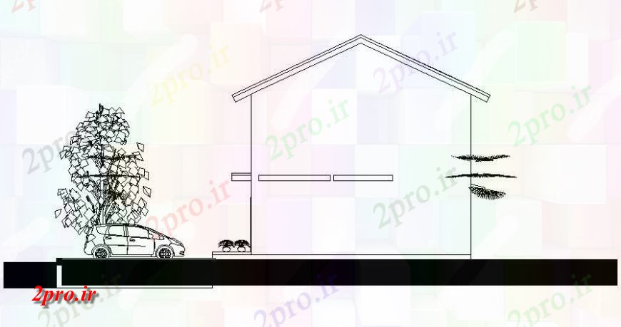 دانلود نقشه مسکونی  ، ویلایی ، آپارتمان  ویلایی نما جزئیات دو بعدی    (کد118229)