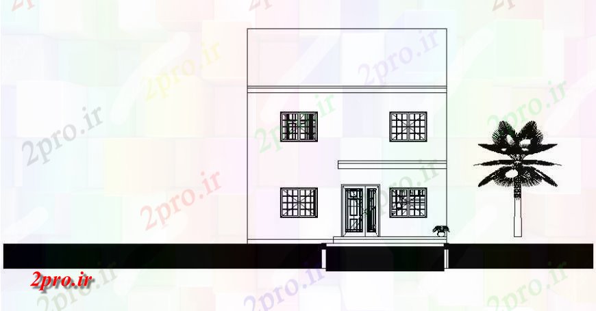 دانلود نقشه مسکونی  ، ویلایی ، آپارتمان  نما از طراحی خانه در  اتوکد (کد118230)