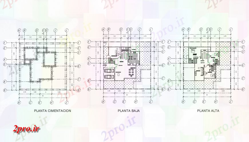 دانلود نقشه مسکونی ، ویلایی ، آپارتمان بنیاد طرح، همکف و طبقه اول طرحی 20 در 20 متر (کد118264)