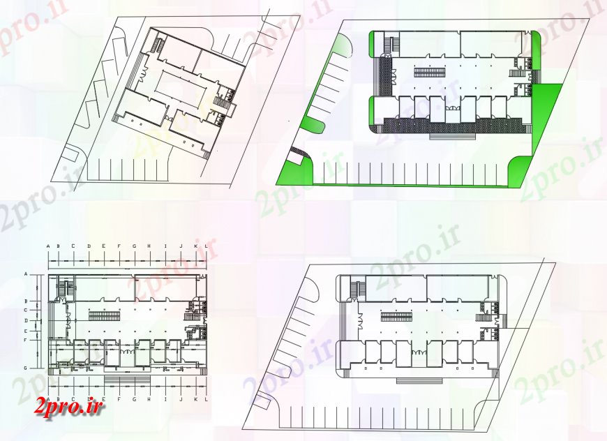 دانلود نقشه هایپر مارکت - مرکز خرید - فروشگاه خرید طرحی مرکز فریم کف و ساختار طراحی جزئیات 21 در 37 متر (کد118275)