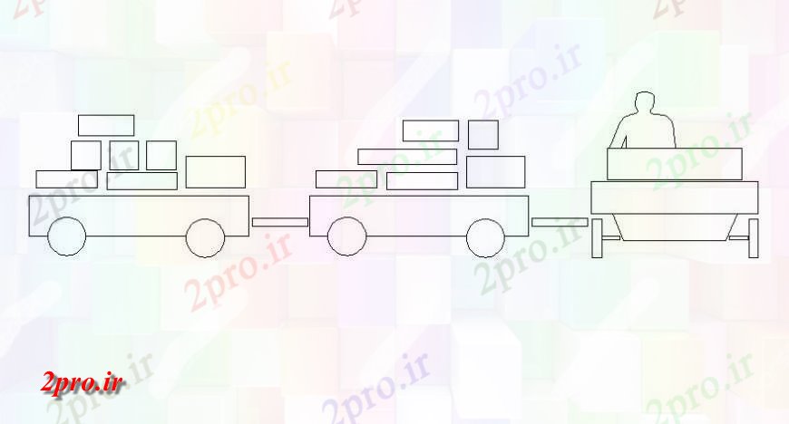 دانلود نقشه بلوک های حمل و نقل نما از واگن برقی حمل و نقل مواد  (کد118324)