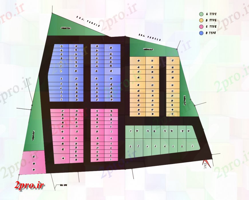 دانلود نقشه جزئیات پروژه های معماری عمومی طرحی سایت طراحی جزئیات مسکن مسکونی چند مستعمره (کد118342)