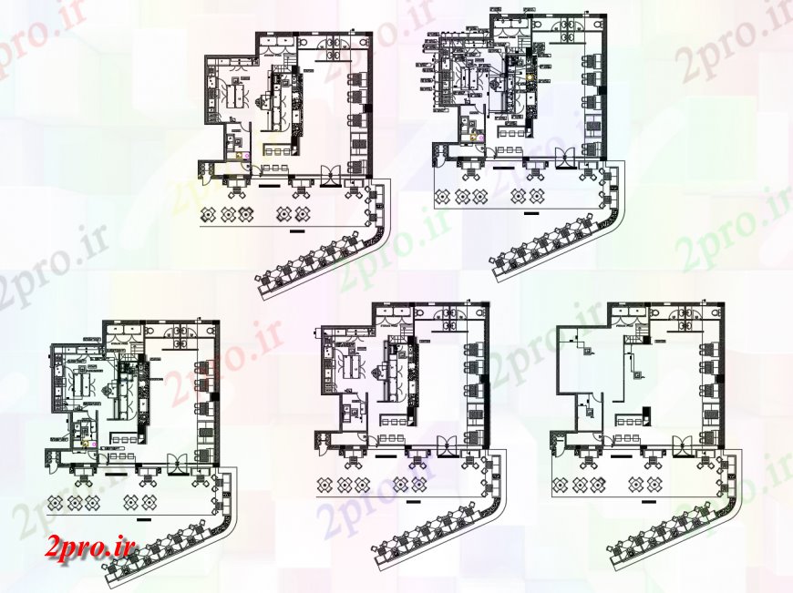 دانلود نقشه هتل - رستوران - اقامتگاه رستوران رزرو طرحی طبقه توزیع طراحی جزئیات 12 در 14 متر (کد118351)