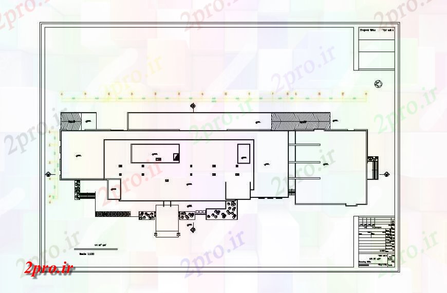 دانلود نقشه هتل - رستوران - اقامتگاه طرحی هتل با جزئیات از توزیع منطقه 19 در 49 متر (کد118388)