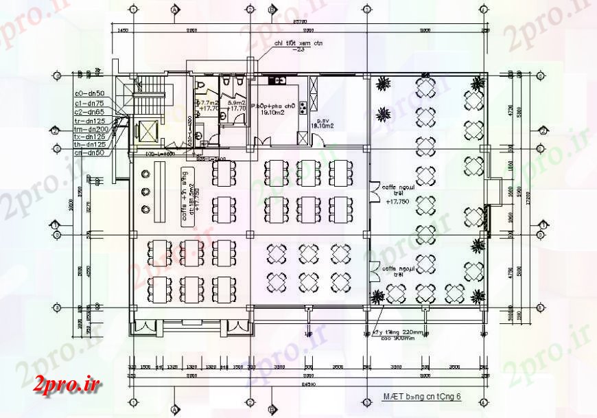 دانلود نقشه جزئیات لوله کشی طرحی کافه منطقه شستشو و جزئیات سرویس بهداشتی در طرحی از e 17 در 25 متر (کد118425)