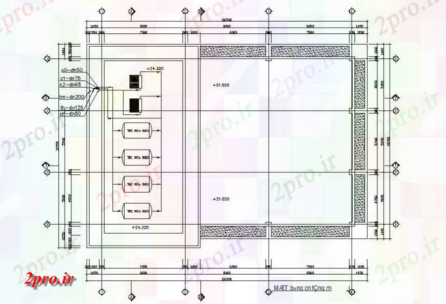 دانلود نقشه جزئیات لوله کشی خط اصلی آب با کنترل خود را از طرحی ساختمان از  e (کد118427)