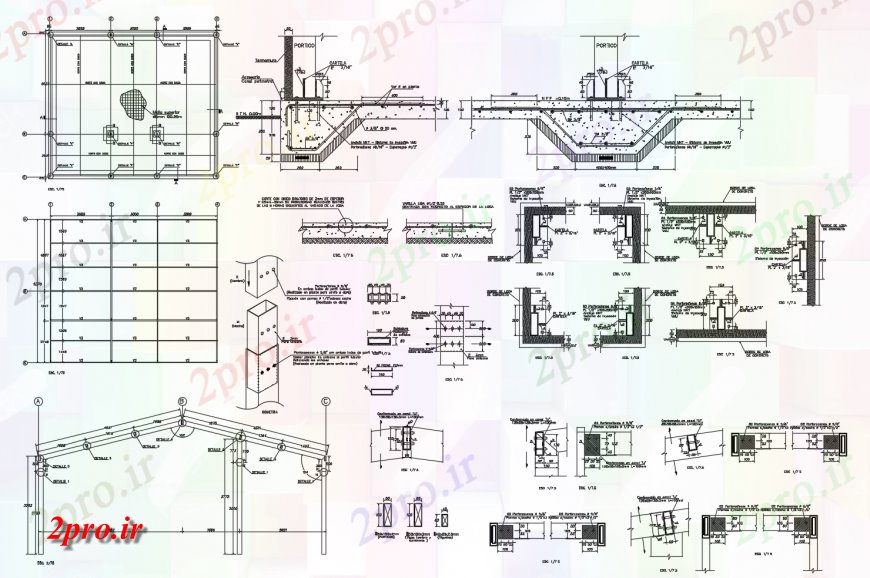 دانلود نقشه جزئیات ساخت و ساز بخش سازنده، طرحی پایه و اساس و ساخت و ساز جزئیات ساخت (کد118443)