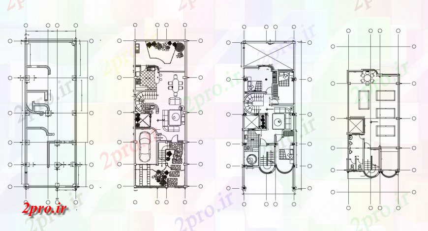 دانلود نقشه مسکونی ، ویلایی ، آپارتمان طبقه توزیع طرح، طرحی پایه و اساس و خودکار 7 در 13 متر (کد118489)