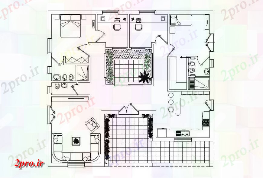 دانلود نقشه مسکونی ، ویلایی ، آپارتمان از طرحی طبقه خانه 13 در 14 متر (کد118505)