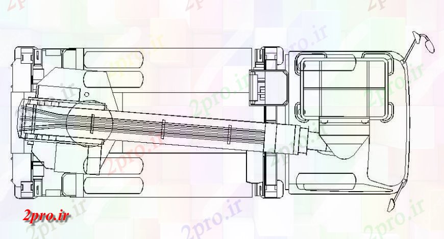 دانلود نقشه بلوک وسایل نقلیه سنگین کامیون پر جزئیات خودرو رسم  دو بعدی   (کد118512)