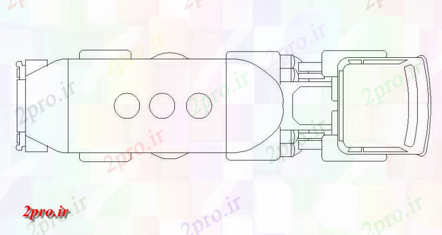 دانلود نقشه بلوک های حمل و نقل کامیون RMC  جزئیات دو بعدی   (کد118523)
