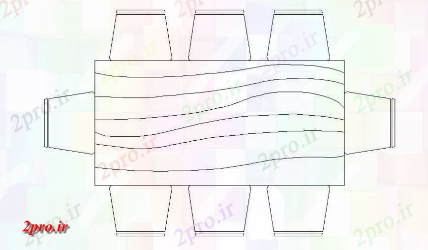 دانلود نقشه میز و صندلی میز مستطیل شکل جزئیات    (کد118534)