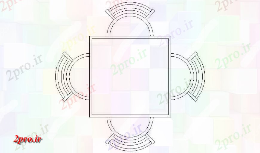 دانلود نقشه میز و صندلی صندلی میدان جزئیات   در  اتوکد (کد118543)