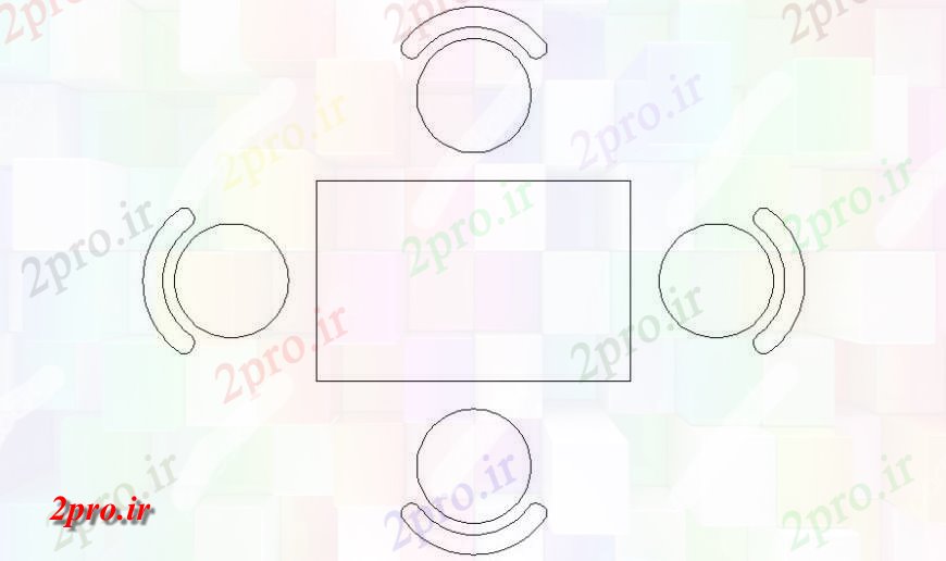 دانلود نقشه میز و صندلی واحد  از میز و صندلی جزئیات طراحی در  اتوکد (کد118551)
