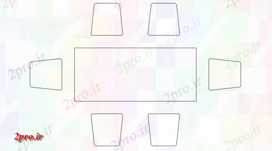 دانلود نقشه میز و صندلی بلوک های مبلمان میز با صندلی  (کد118552)