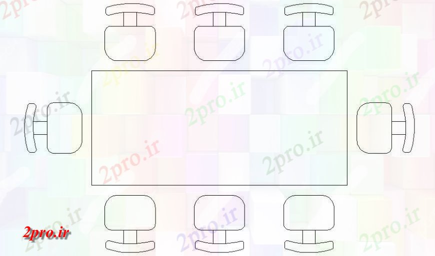 دانلود نقشه میز و صندلی میز و صندلی نشیمن  دو بعدی  از بلوک های مبلمان  (کد118555)