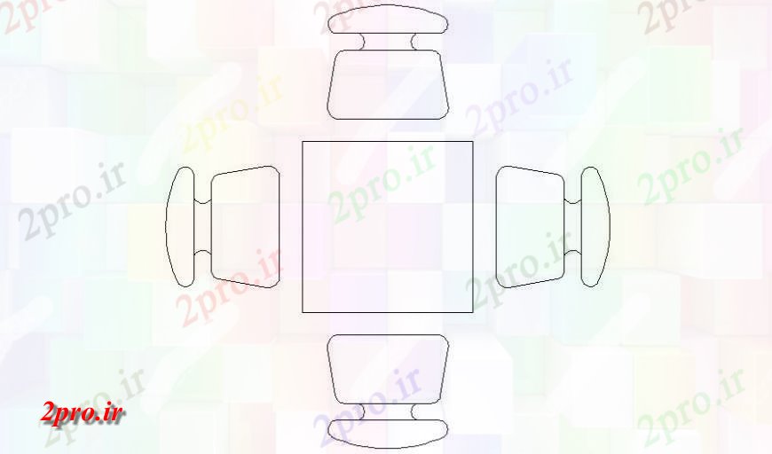دانلود نقشه میز و صندلی کوچک جزئیات مبلمان میز بلوک  (کد118558)