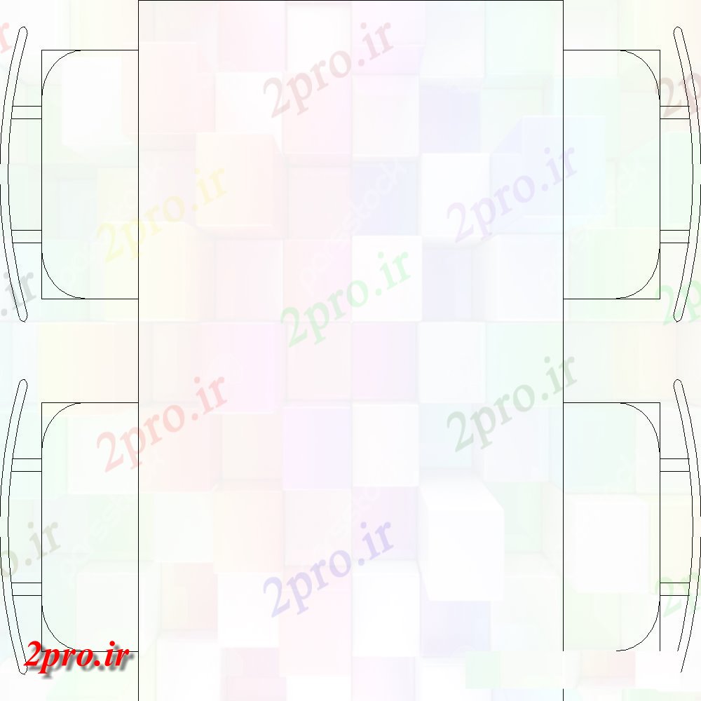 دانلود نقشه بلوک میز و صندلیواحد مبلمان از میز و صندلی 4 نفره  (کد118562)