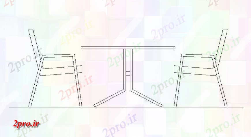 دانلود نقشه میز و صندلی صندلی جزئیات   در  acd (کد118574)