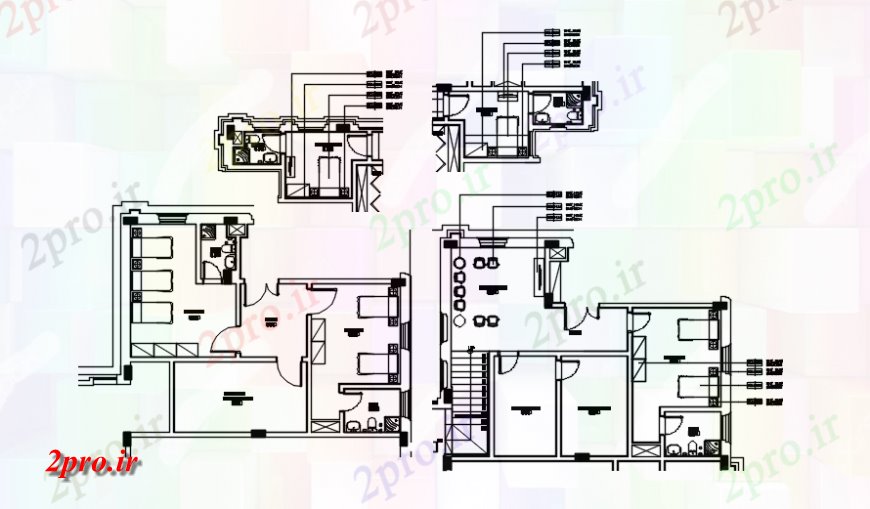 دانلود نقشه اتاق نشیمن ، حال ، پذیرایی جزئیات داخلی در طرحی خانه های ویلایی خودکار 42 در 70 متر (کد118637)